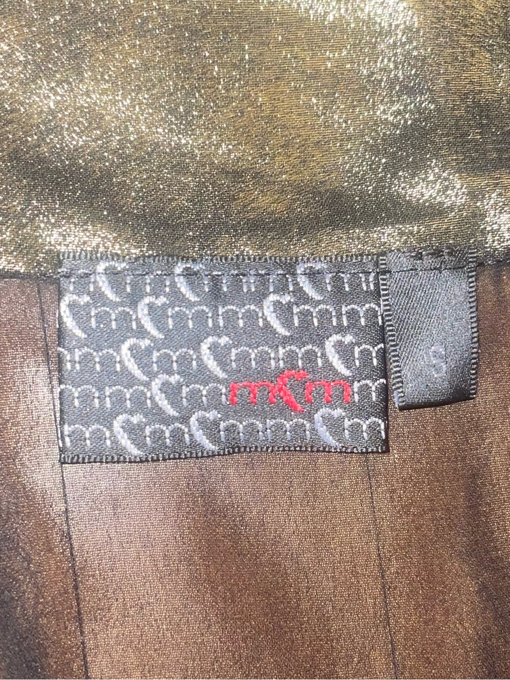 MCM Metallic Bronze Sheer Racer Back Halter Flowy Tank Top - Picture 3 of 6